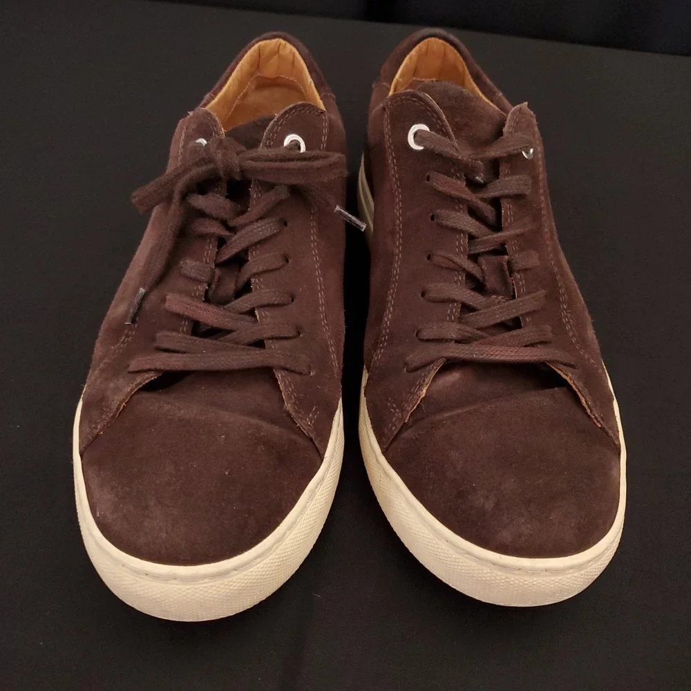 Suitsupply Shoes Men's Low Top Leather Sneakers Brown Luxury Brand Casual SIze 8